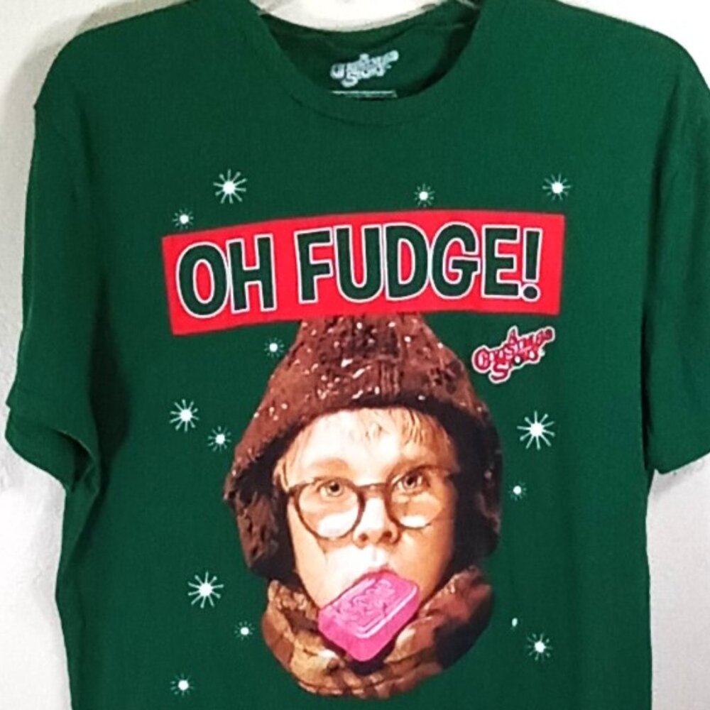 A Christmas Story Oh Fudge T-Shirt Green Women's Large